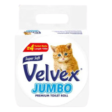 Velvex Jumbo Tissue Wrapped 100M 12s