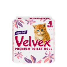 Velvex Toilet Paper Printed Pink 4s Un