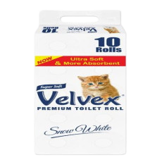 Velvex Toilet Tissue White 10s Unwrapp