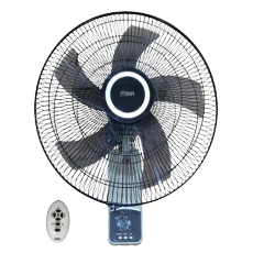 Wall Fan, 18", With Remote, Grey & Bla
